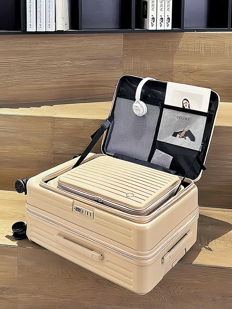 超大容量新款多功能侧开口行李箱女20寸扩容登机箱男拉杆箱旅行箱